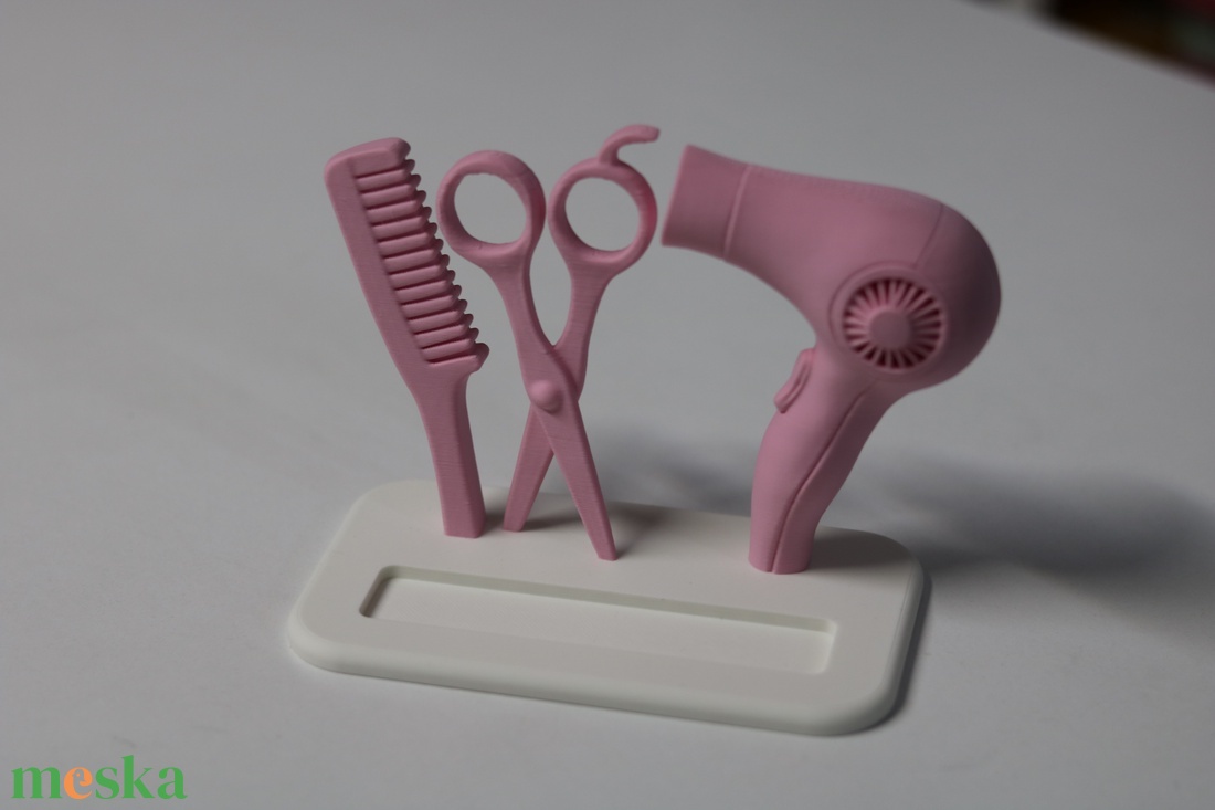 Egyedi Fodrász Névjegykártya Tartó - 3D Nyomtatott Szalon Dekoráció - Olló, Fésű és Hajszárító Design - otthon & életmód - papír, írószer - névjegykártya - Meska.hu