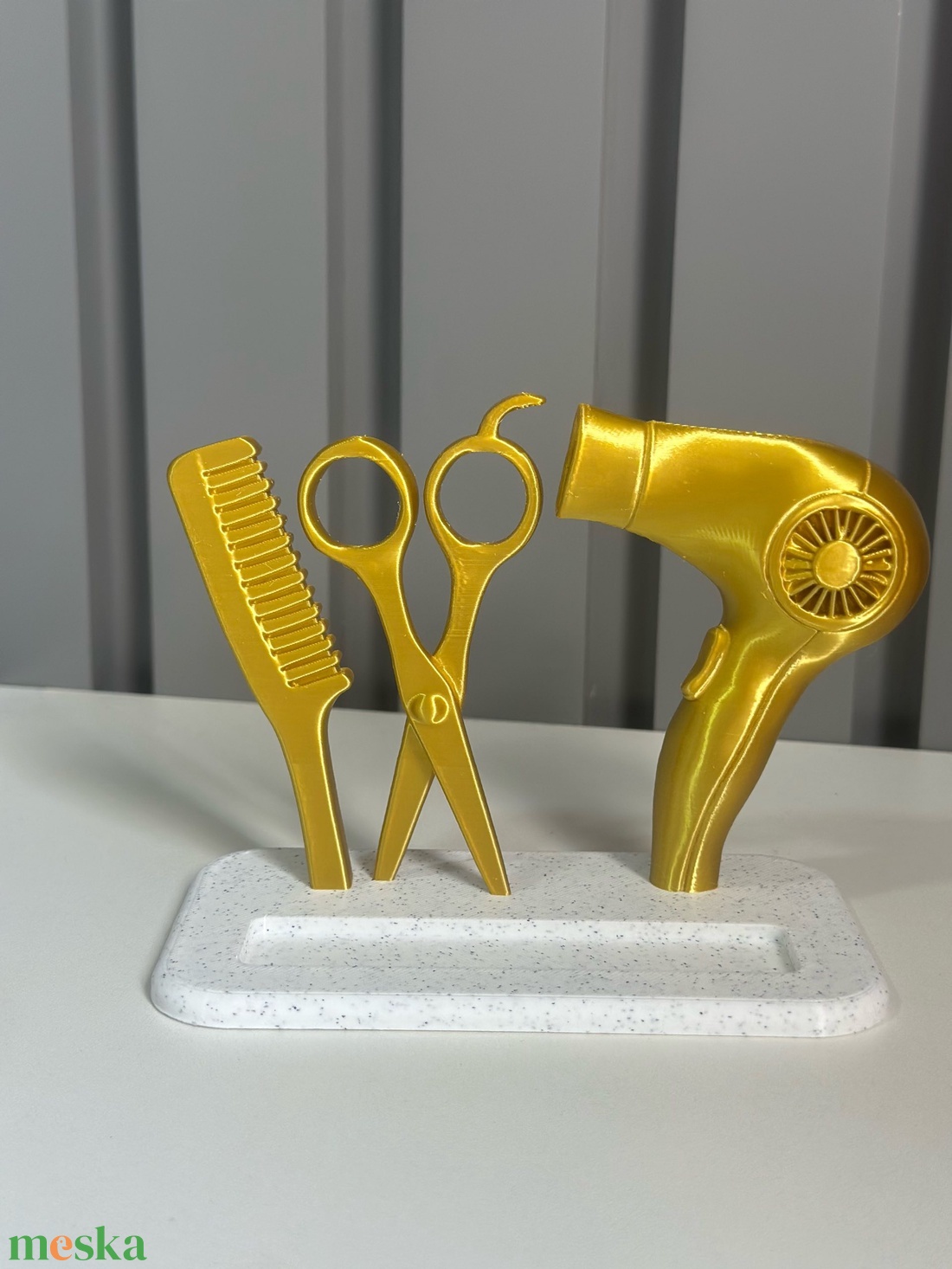 Egyedi Fodrász Névjegykártya Tartó - 3D Nyomtatott Szalon Dekoráció - Olló, Fésű és Hajszárító Design - otthon & életmód - papír, írószer - névjegykártya - Meska.hu