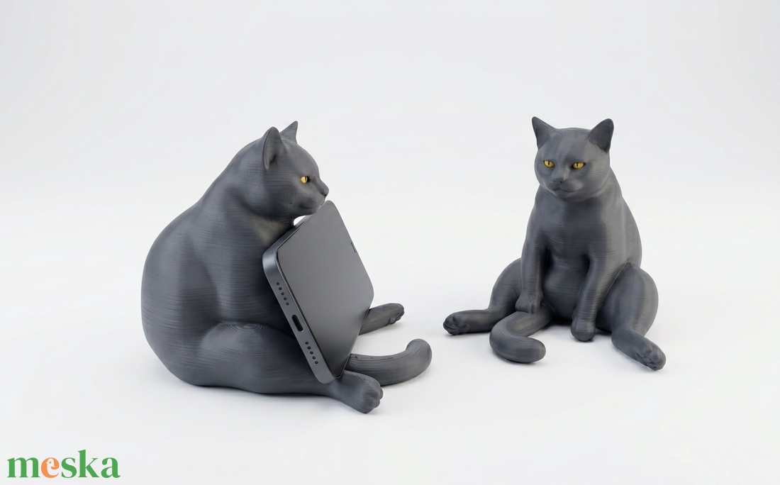 CHILL CAT 3D nyomtatott macskás telefon tartó � dekoratív, stabil, egyedi ajándék cicabarátoknak - otthon & életmód - tárolás & rendszerezés - asztali telefontartó - Meska.hu
