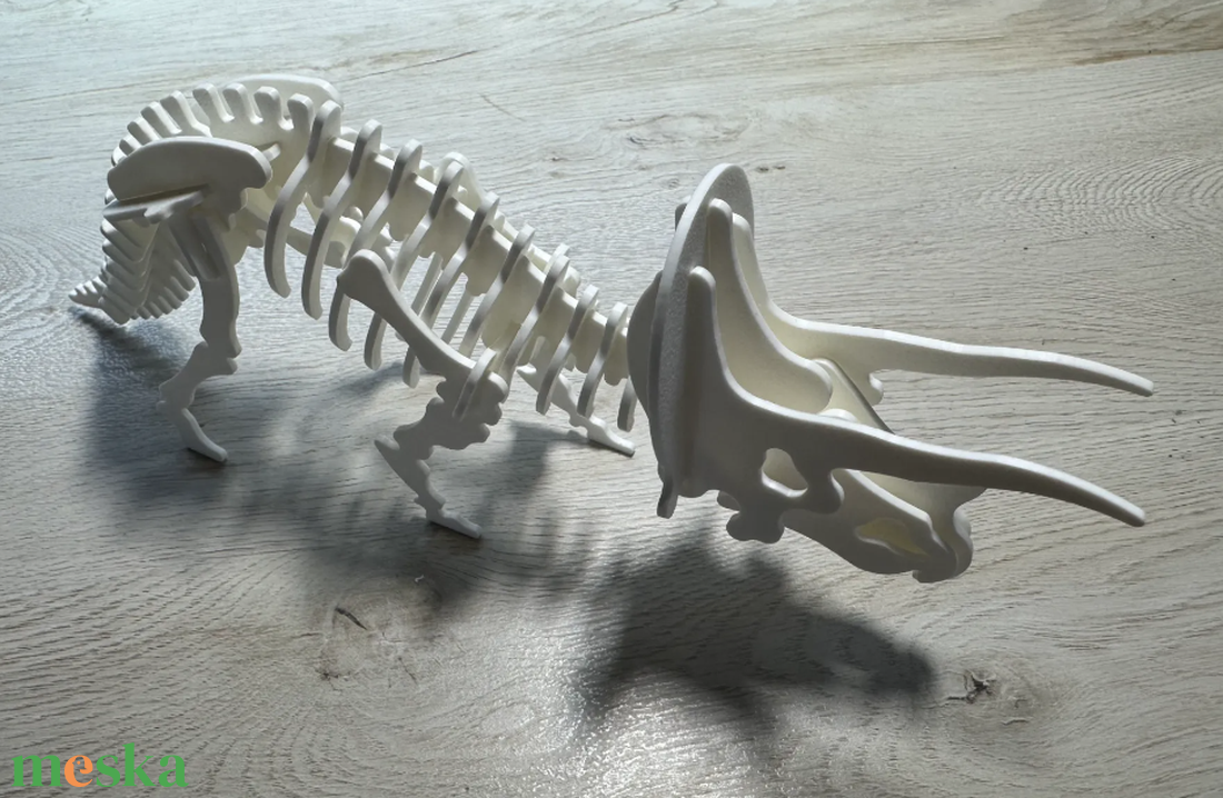 Triceratops csontváz kirakó 37db-os � összerakható dinoszaurusz modell - 3d nyotmatott - játék & sport - puzzle - 3d puzzle - Meska.hu