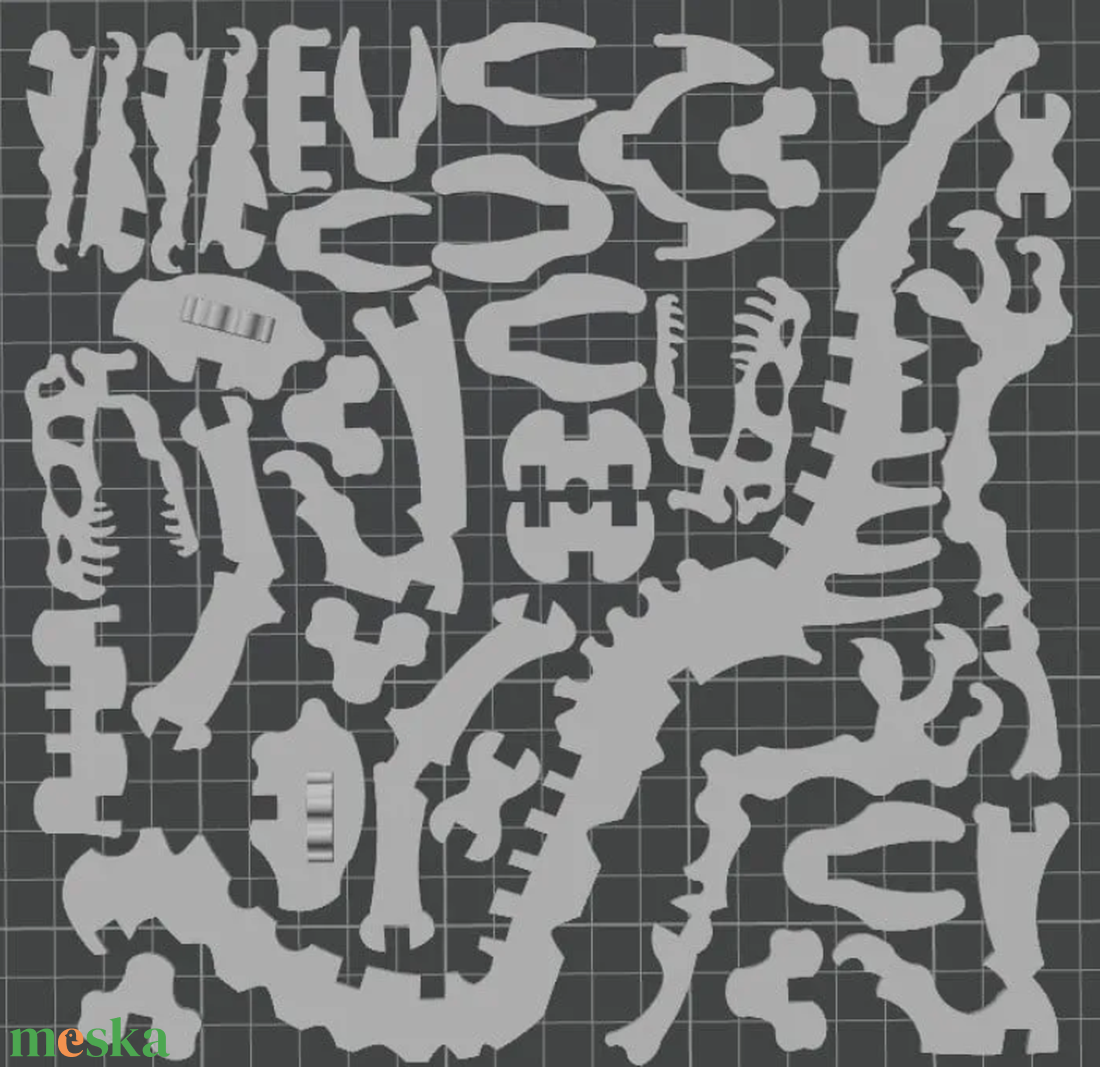 34 részes Velociraptor csontváz kirakó � 3D nyomtatott dinoszaurusz - játék & sport - puzzle - 3d puzzle - Meska.hu