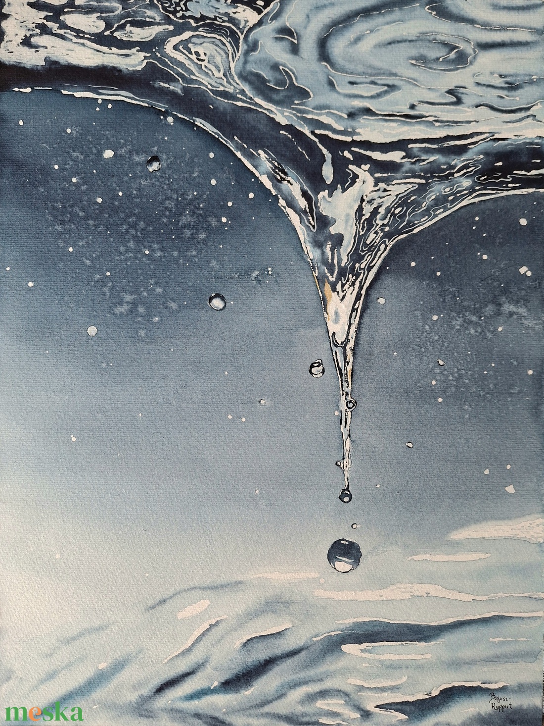 Liquid Silence - Áramló csend - művészet - festmény - akvarell - Meska.hu
