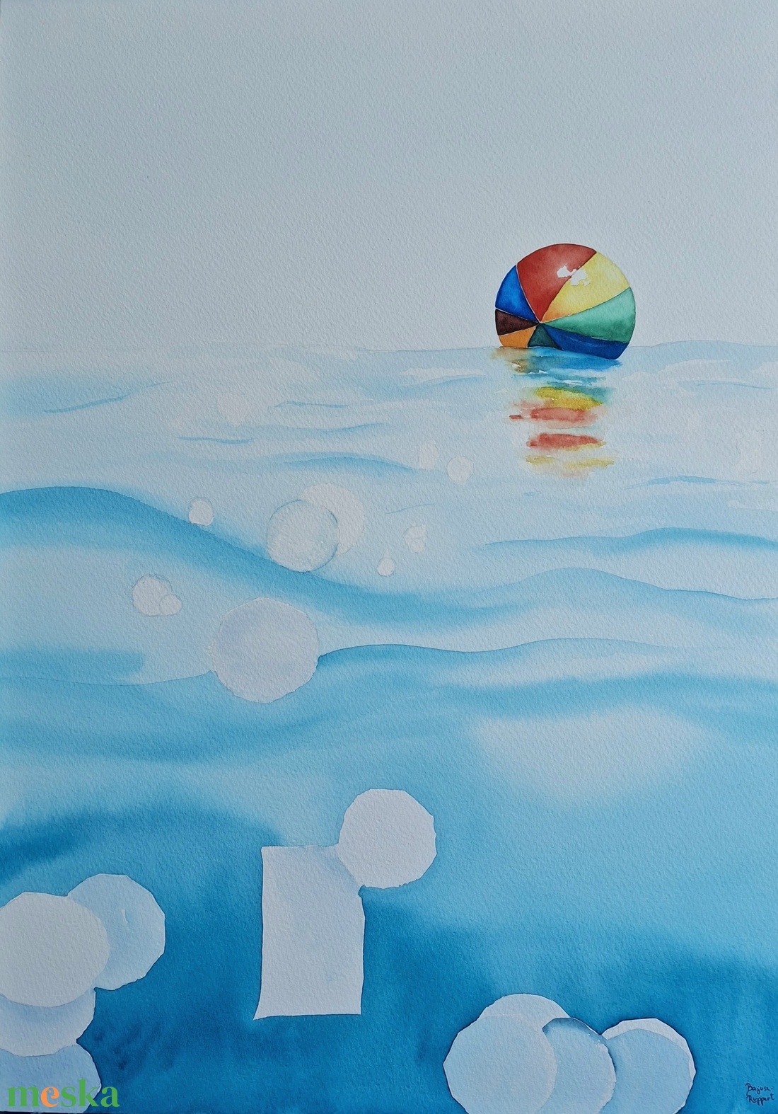 Beachball - Strandlabda - művészet - festmény - akvarell - Meska.hu Beachball - Strandlabda - művészet - festmény - akvarell - Meska.hu