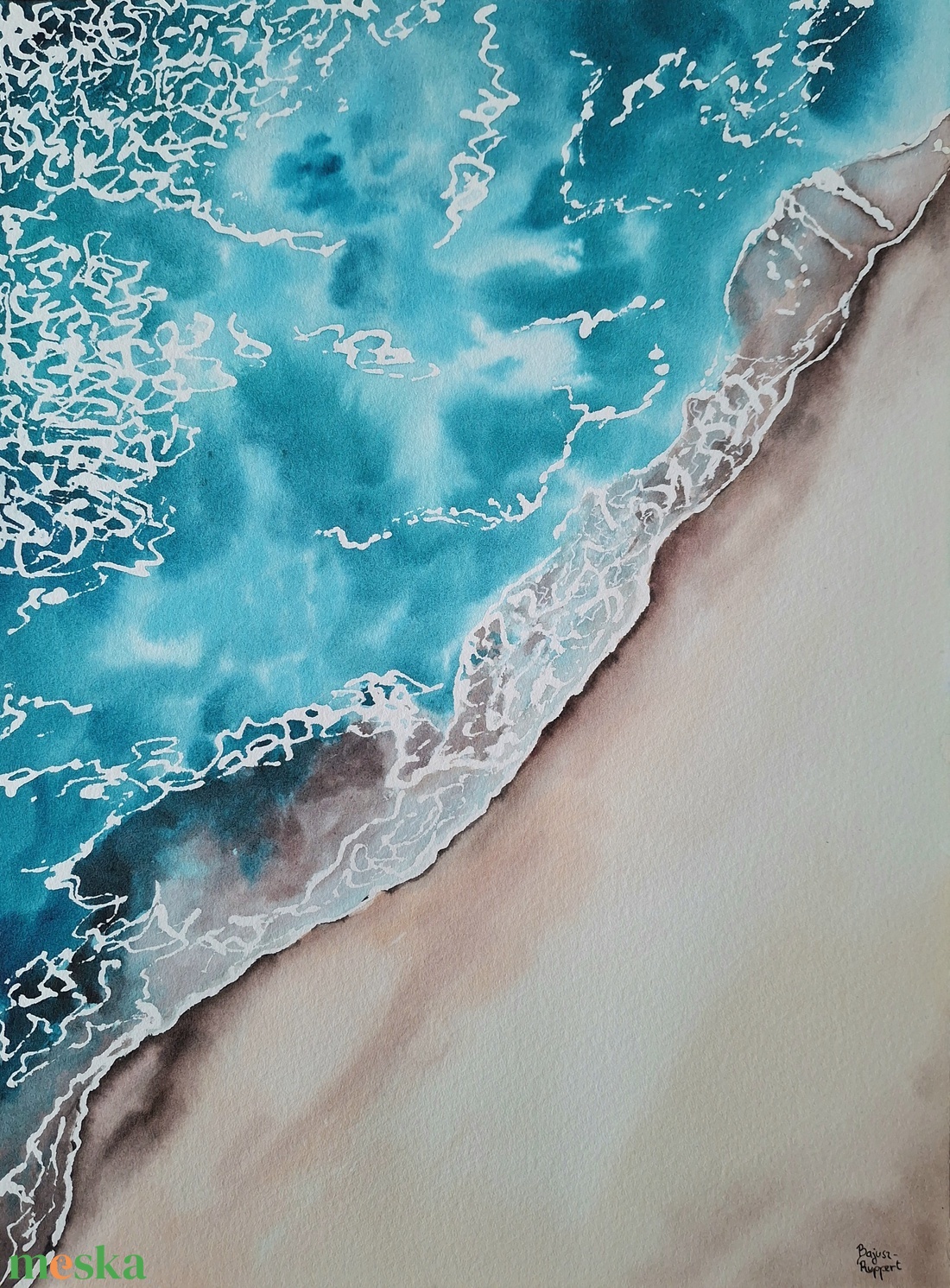 Aerial Shores - A pelikán - művészet - festmény - akvarell - Meska.hu