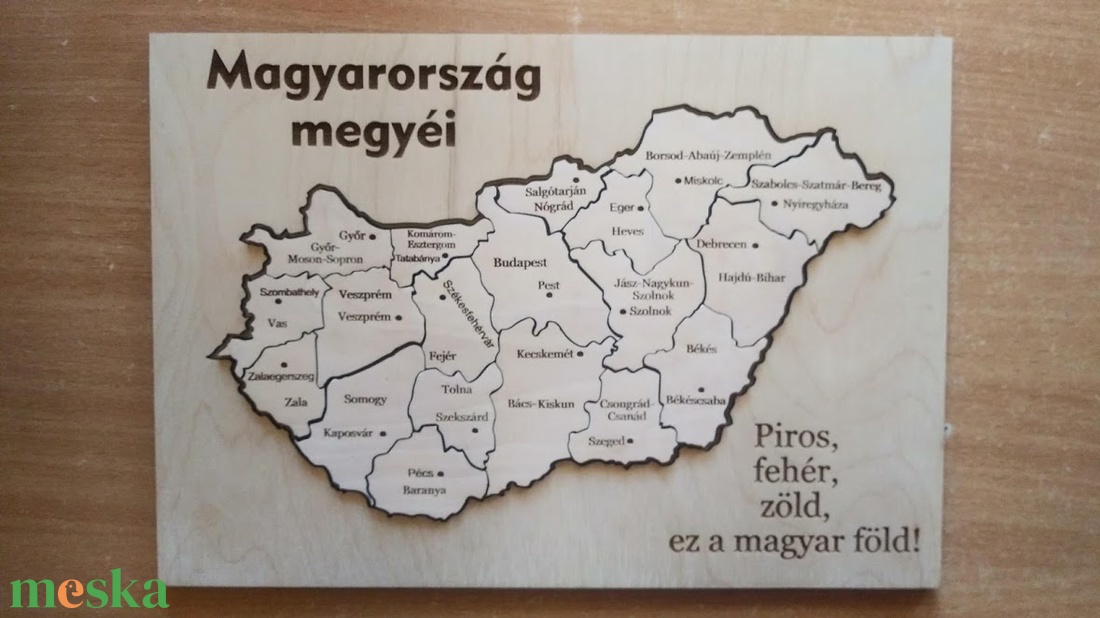 Magyarország megyéi és megyeszékhelyei Puzzle játék - játék & sport - puzzle - hagyományos puzzle - Meska.hu