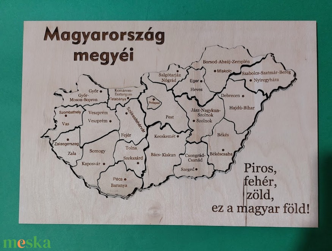 Magyarország megyéi és megyeszékhelyei Puzzle játék - játék & sport - puzzle - hagyományos puzzle - Meska.hu