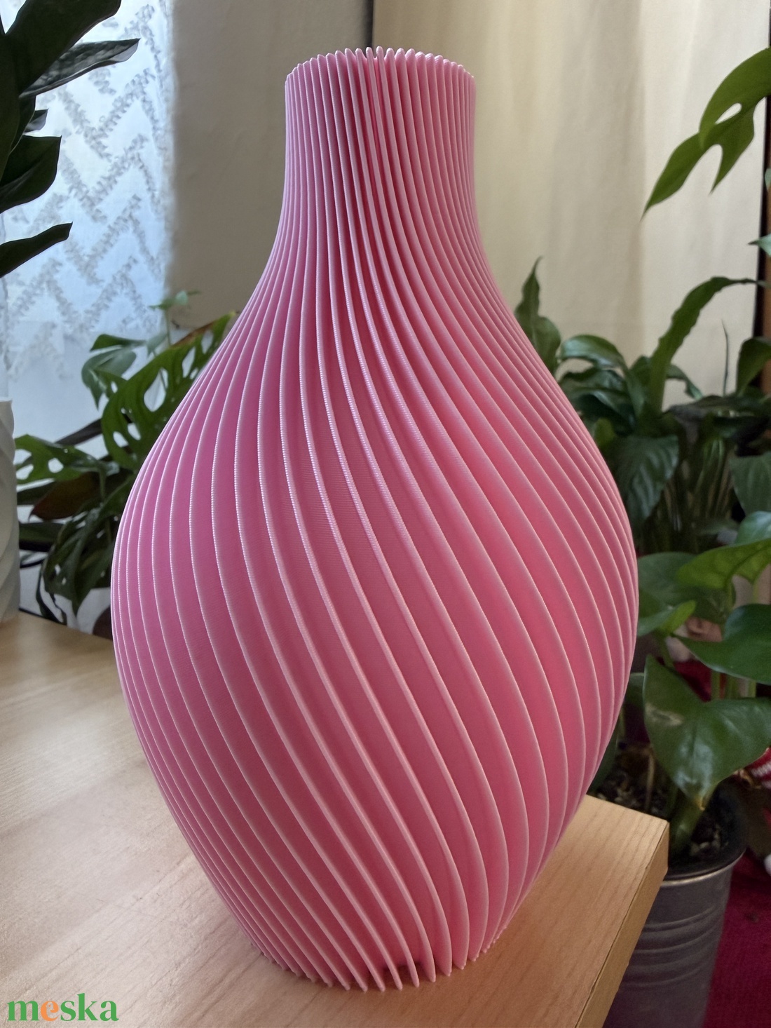 Spirál mintás szárazvirág váza - otthon & életmód - virágdekoráció - virágtartó - váza - Meska.hu