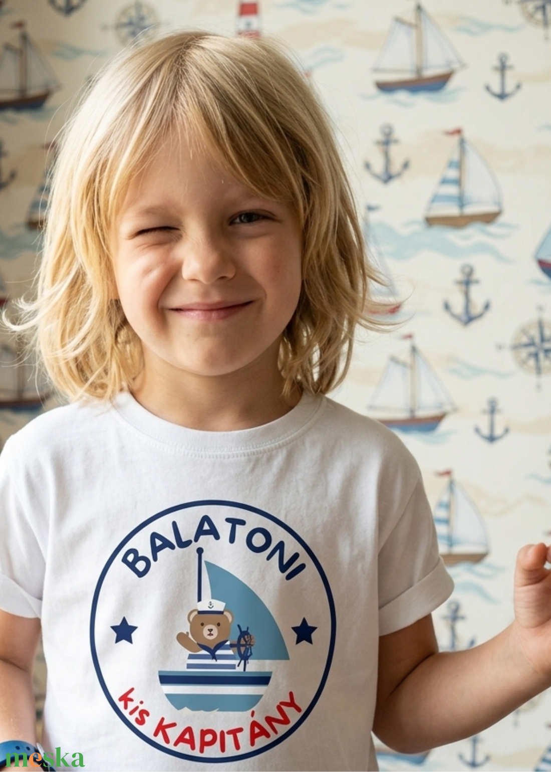 Balatoni kis kapitány gyerek póló - ruha & divat - gyerekruha - póló - Meska.hu