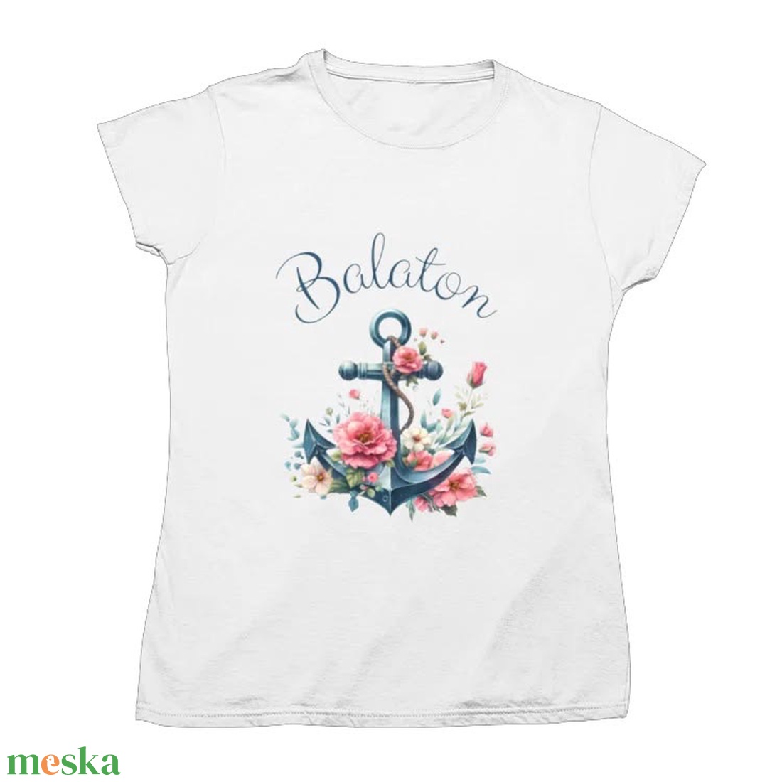 Rózsás Balaton póló - ruha & divat - női ruha - póló, felső - Meska.hu