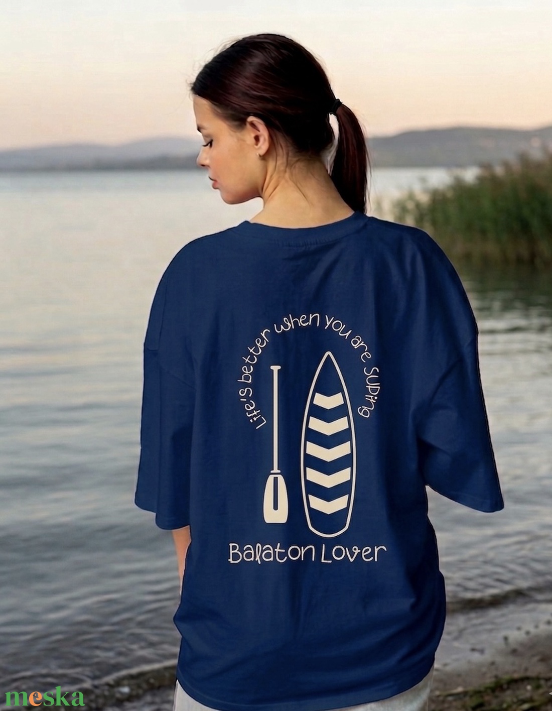 Balaton SUP oversized stílusú női pamut póló, 3 színben - ruha & divat - női ruha - póló, felső - Meska.hu