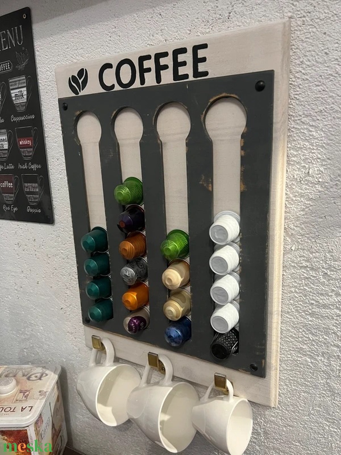 Kávékapszula és bögre tartó - otthon & életmód - konyhafelszerelés, tálalás - tálalás - bögre & csésze - Meska.hu