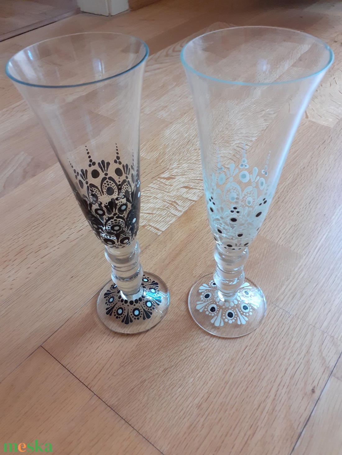 Páros pezsgős pohár - otthon & életmód - konyhafelszerelés, tálalás - tálalás - boros poharak, szettek - Meska.hu
