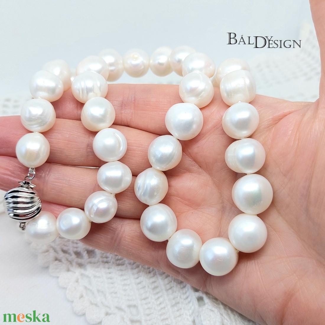 Óriás szemű gyöngysor - ékszer - nyaklánc - gyöngyös nyaklánc - Meska.hu