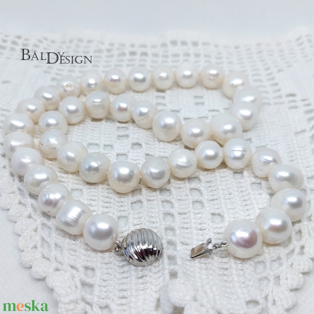 Óriás szemű gyöngysor - ékszer - nyaklánc - gyöngyös nyaklánc - Meska.hu