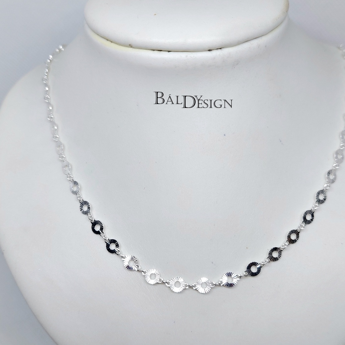 Ezüst vésett mintájú nyaklánc - ékszer - nyaklánc - medál nélküli nyaklánc - Meska.hu