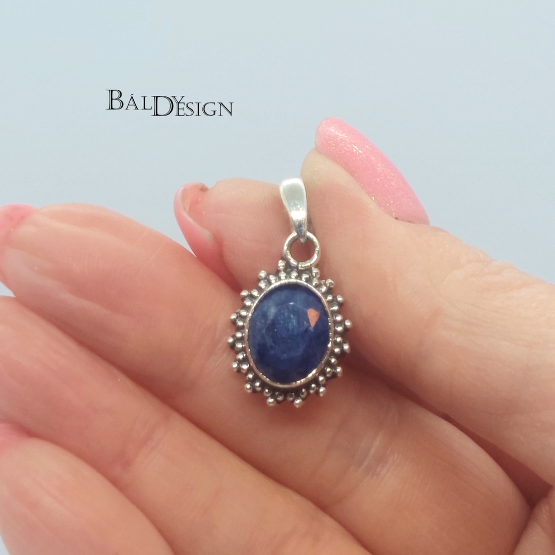 Ezüst zafír medál - ékszer - nyaklánc - medál - Meska.hu