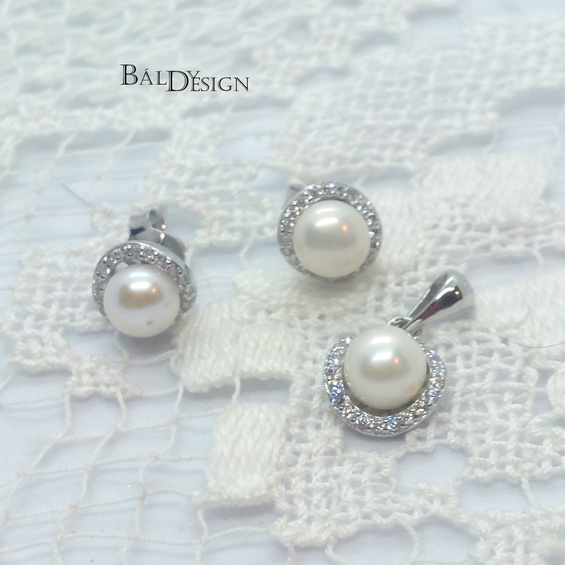 Ezüst fülbevaló és medál - ékszer - ékszerszett - Meska.hu