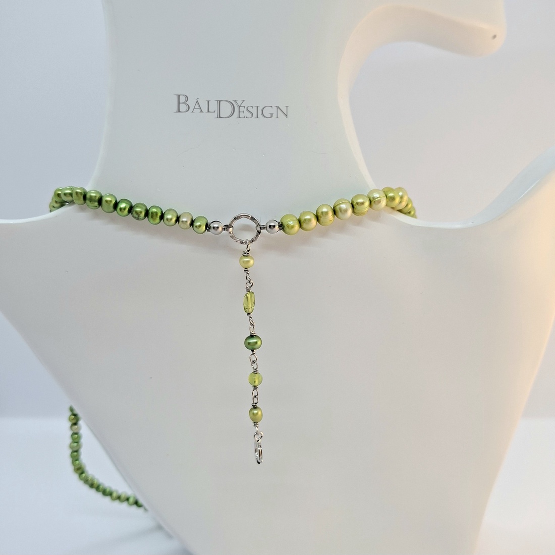 Zöld gyöngysor - ékszer - nyaklánc - gyöngyös nyaklánc - Meska.hu