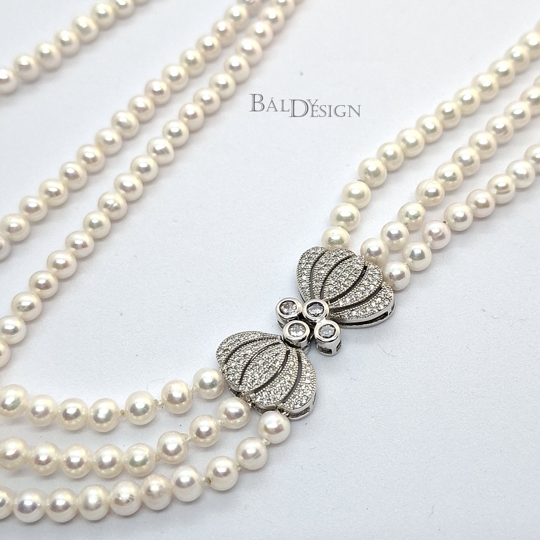 3 soros gyöngy nyaklánc - ékszer - nyaklánc - gyöngyös nyaklánc - Meska.hu