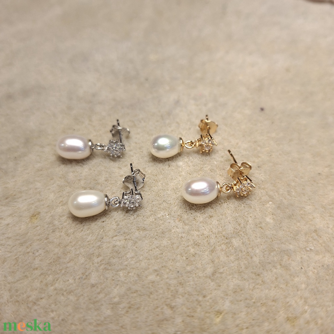 Gyöngyös fülbevaló - ékszer - fülbevaló - lógó csepp fülbevaló - Meska.hu