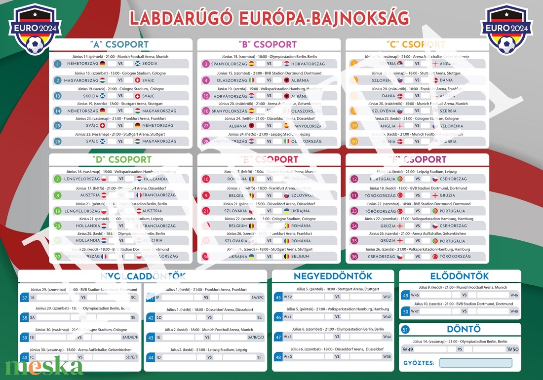 Foci EB Meccs Naptár, Menetrend - magyar nyelvű (PFZ) - művészet - grafika & illusztráció - digitális - Meska.hu Foci EB Meccs Naptár, Menetrend - magyar nyelvű (PFZ) - művészet - grafika & illusztráció - digitális - Meska.hu