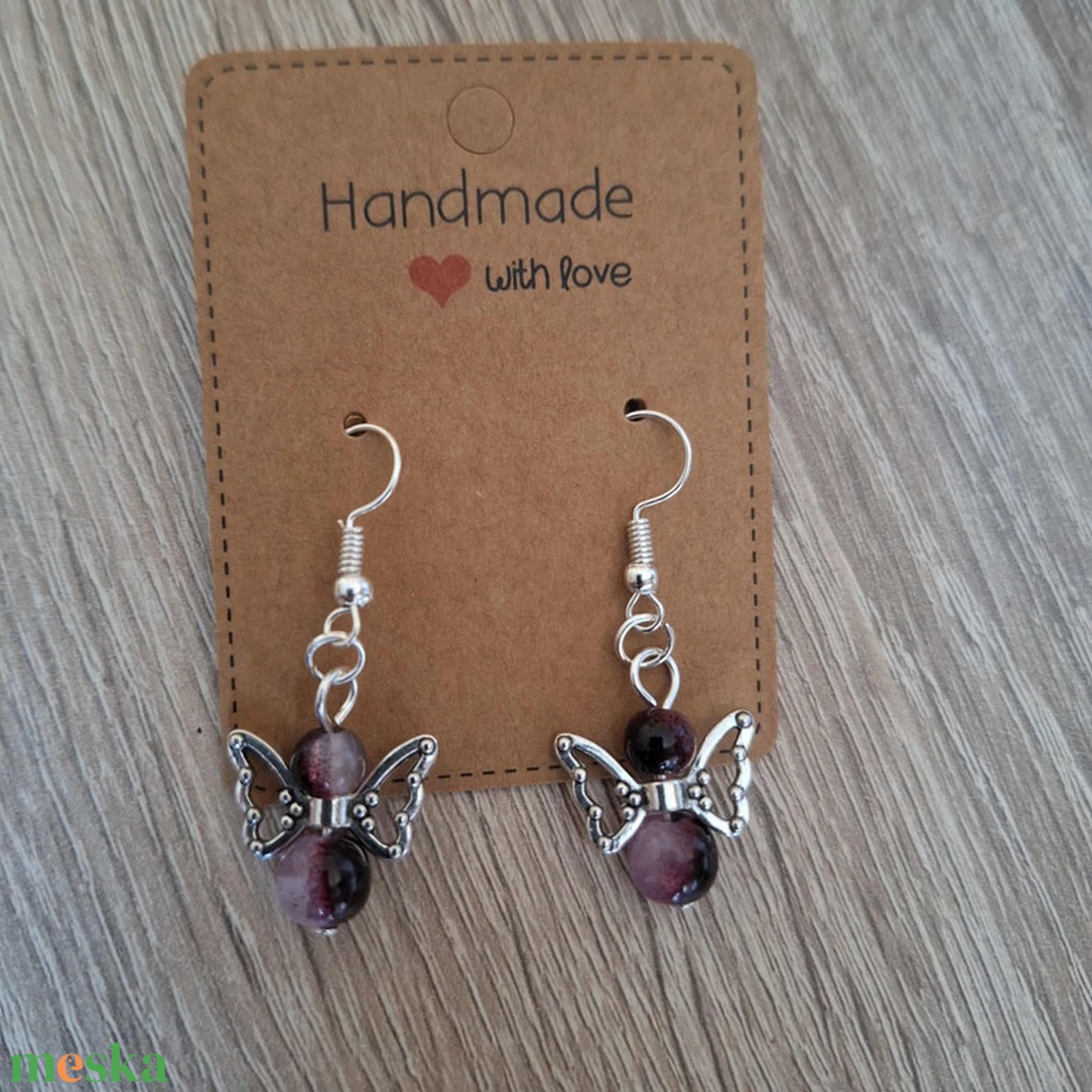 Bájos angyal fülbevaló - ékszer - fülbevaló - lógó fülbevaló - Meska.hu