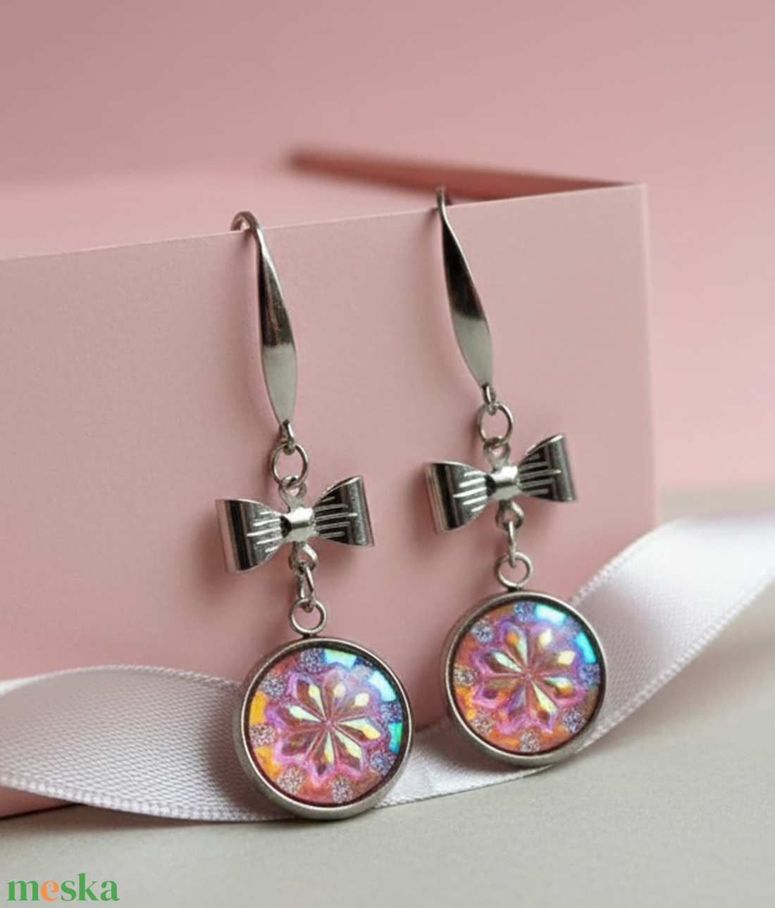 Elegáns masnis fülbevaló 316-os acélból - ékszer - fülbevaló - lógó fülbevaló - Meska.hu