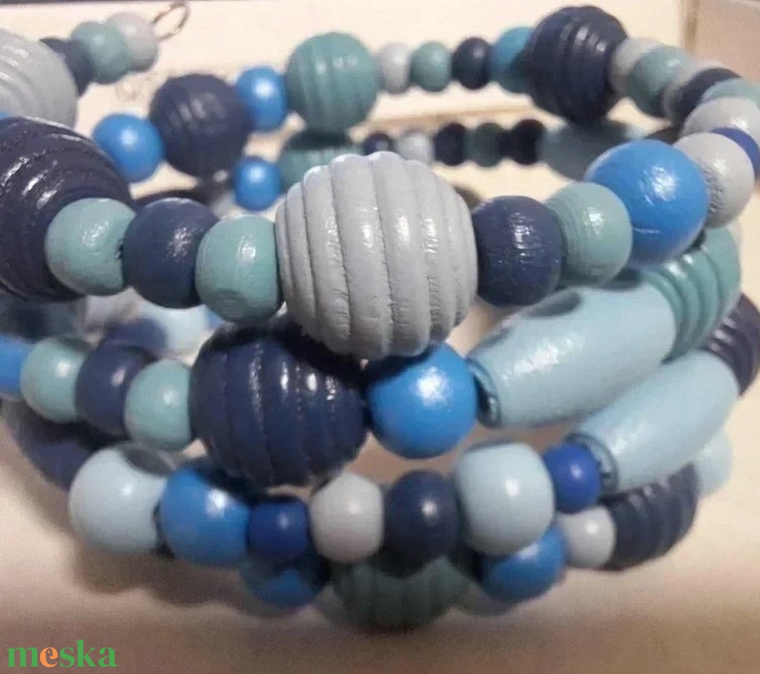 Memóriadrótos Karkötő: Kék Harmónia - ékszer - karkötő - memóriadrótos karkötő - Meska.hu