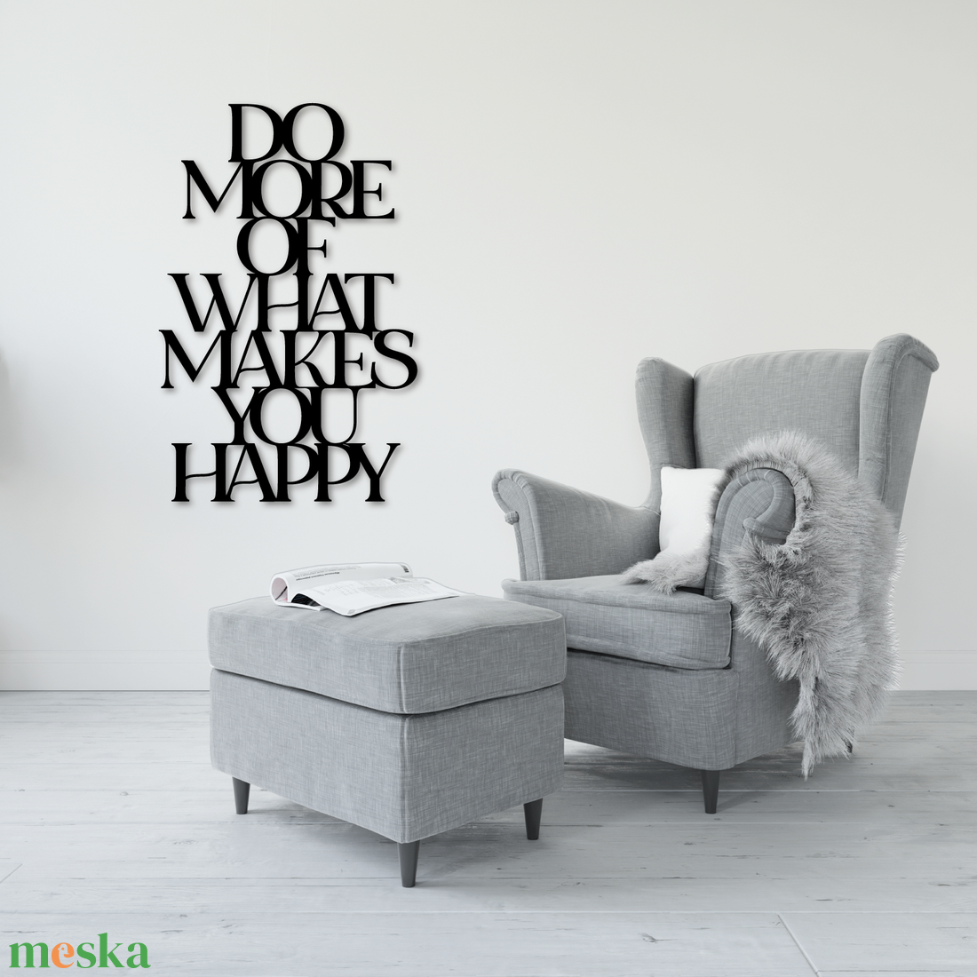 Fából készült felirat- Do more of what makes you happy - otthon & életmód - dekoráció - fali és függő dekoráció - felirat - Meska.hu