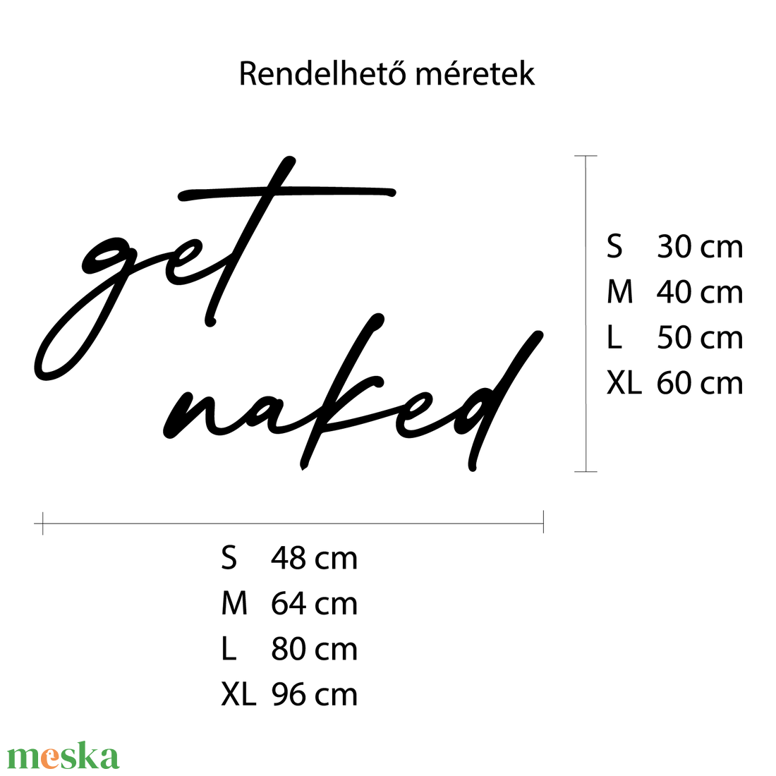 Fából készült felirat- get naked - otthon & életmód - dekoráció - fali és függő dekoráció - felirat - Meska.hu