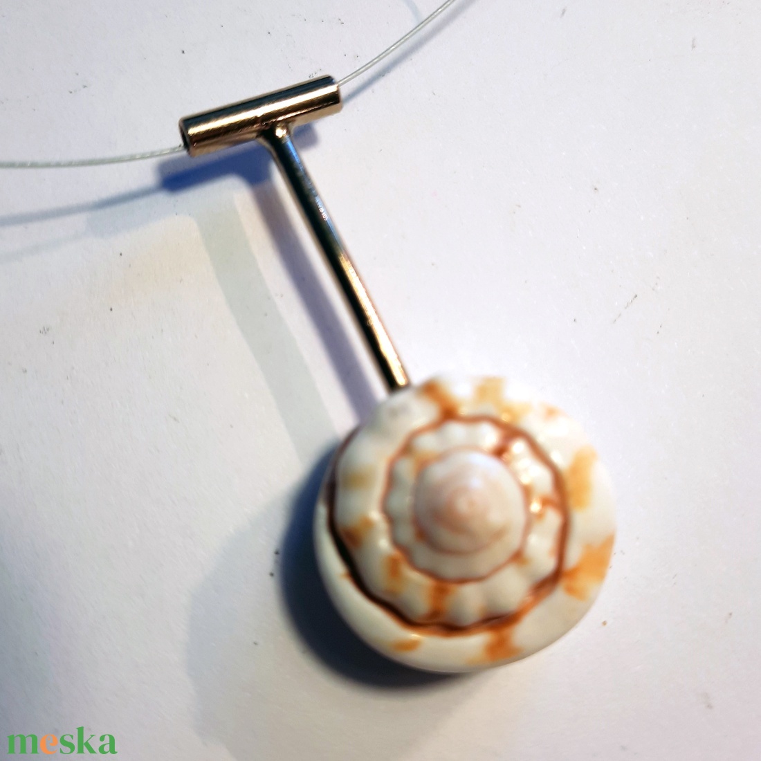 B268. Sodrony nyaklánc csiga medállal - ékszer - nyaklánc - medálos nyaklánc - Meska.hu