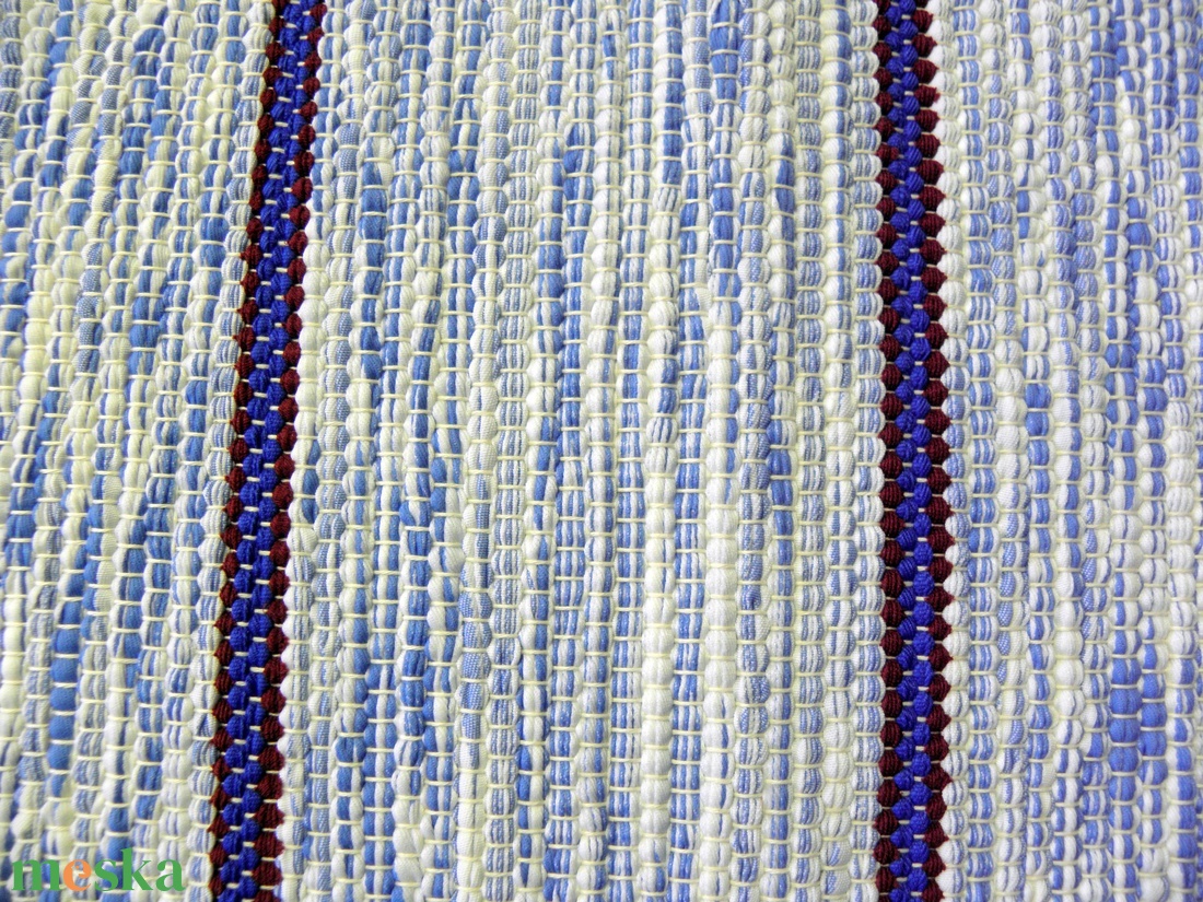 Kék-bordó csíkos szőnyeg. - otthon & lakás - lakástextil - szőnyeg - szövött szőnyeg - Meska.hu