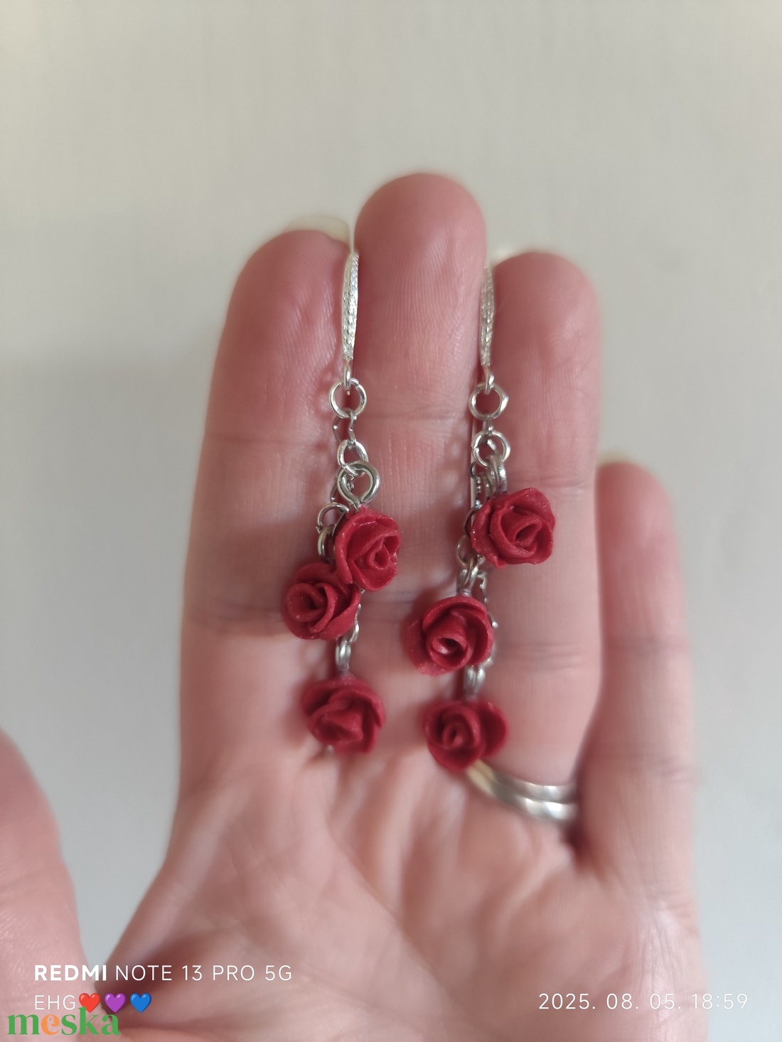 Rózsa fülbevaló  - ékszer - fülbevaló - lógó fülbevaló - Meska.hu Rózsa fülbevaló  - ékszer - fülbevaló - lógó fülbevaló - Meska.hu