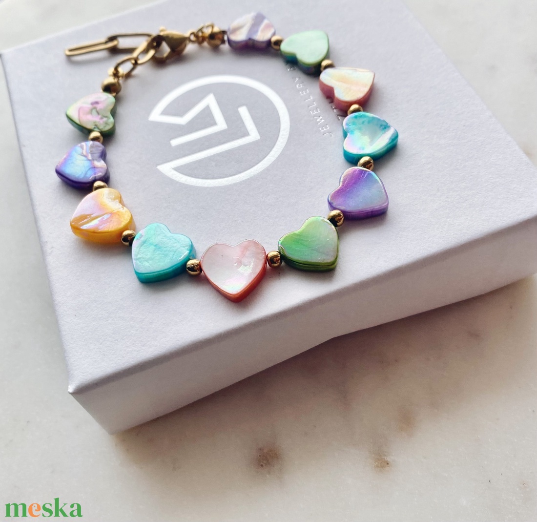 Krisztina Lango színes kagyló gyöngy karkötő - ékszer - karkötő - ásványkarkötő - Meska.hu