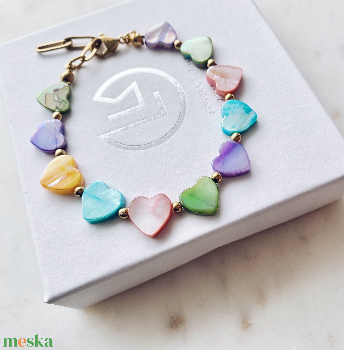 Krisztina Lango színes kagyló gyöngy karkötő - ékszer - karkötő - ásványkarkötő - Meska.hu