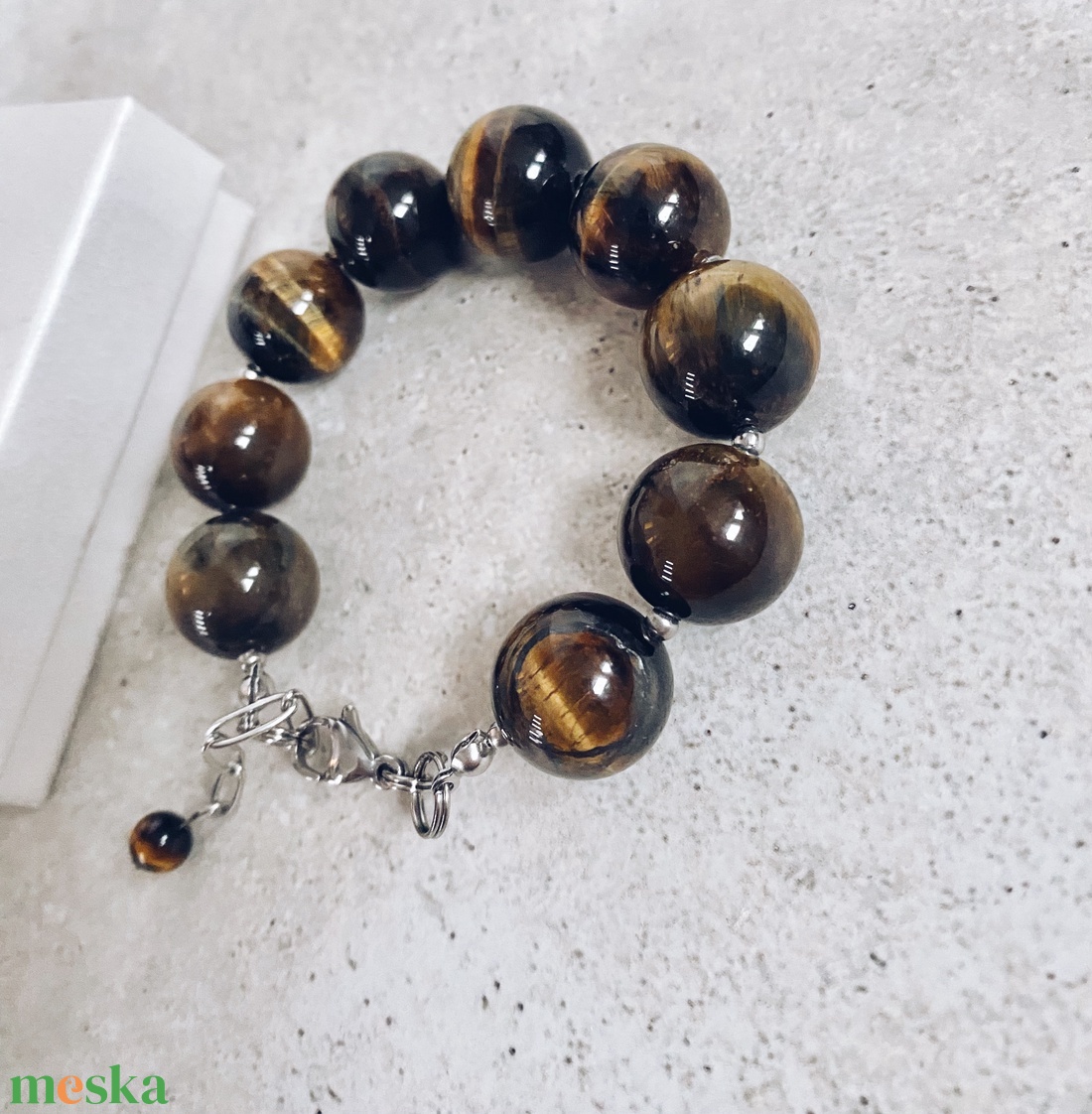 Krisztina Lango tigrisszem ásványkarkötő - ékszer - karkötő - ásványkarkötő - Meska.hu