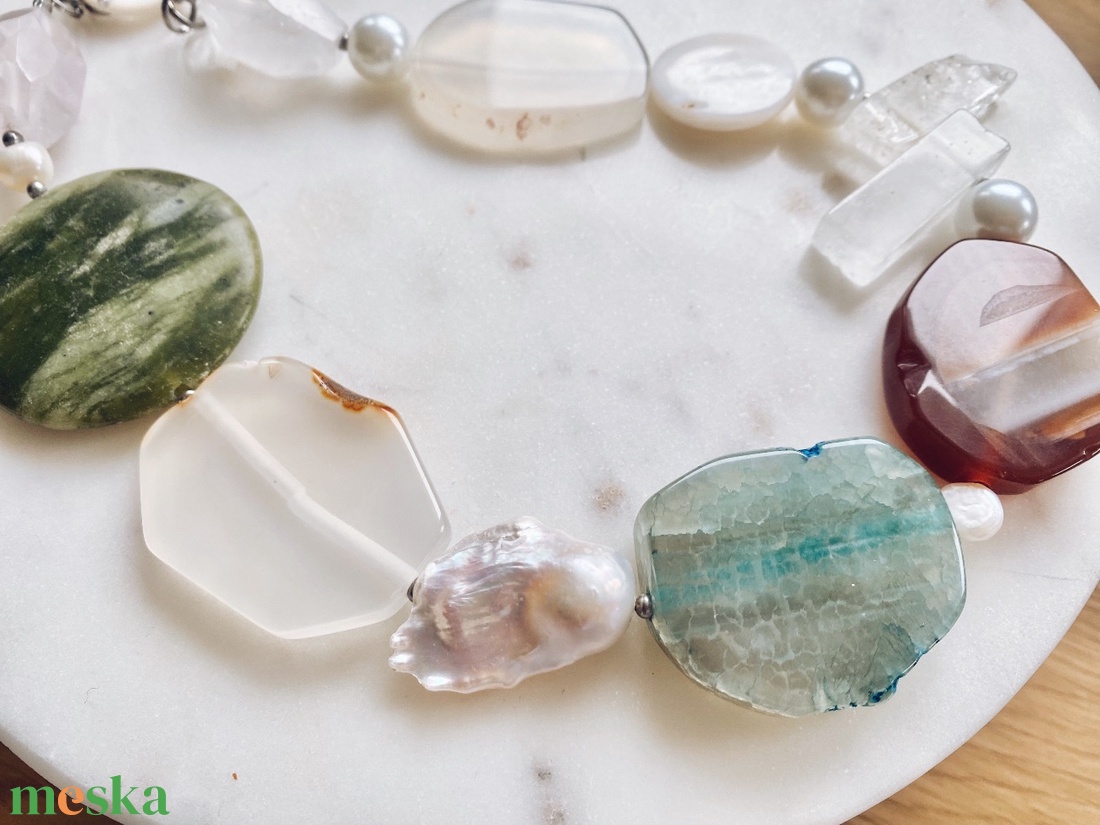 Krisztina Lango ásványkő nyaklánc - ékszer - nyaklánc - statement nyaklánc - Meska.hu