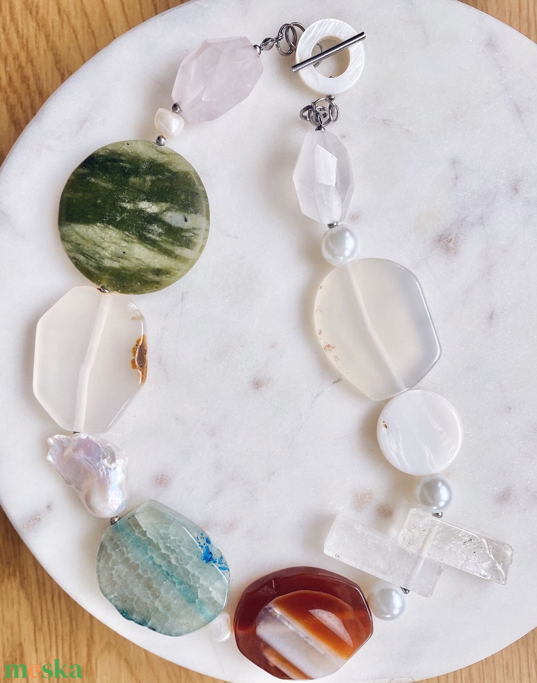 Krisztina Lango ásványkő nyaklánc - ékszer - nyaklánc - statement nyaklánc - Meska.hu