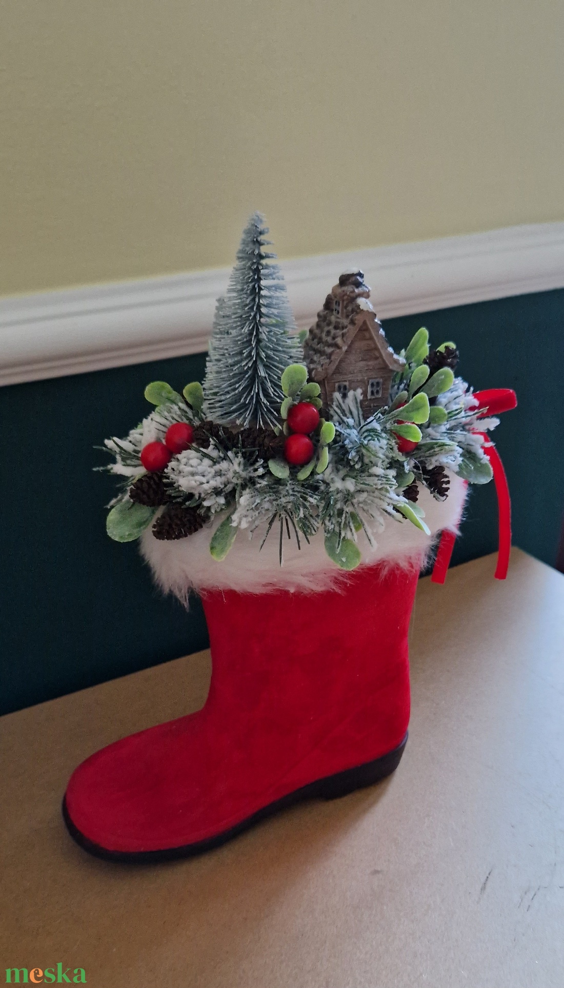 Csizma dekoráció 3 - karácsony - karácsonyi ajándékozás - karácsonyi ajándékcsomagolás - Meska.hu