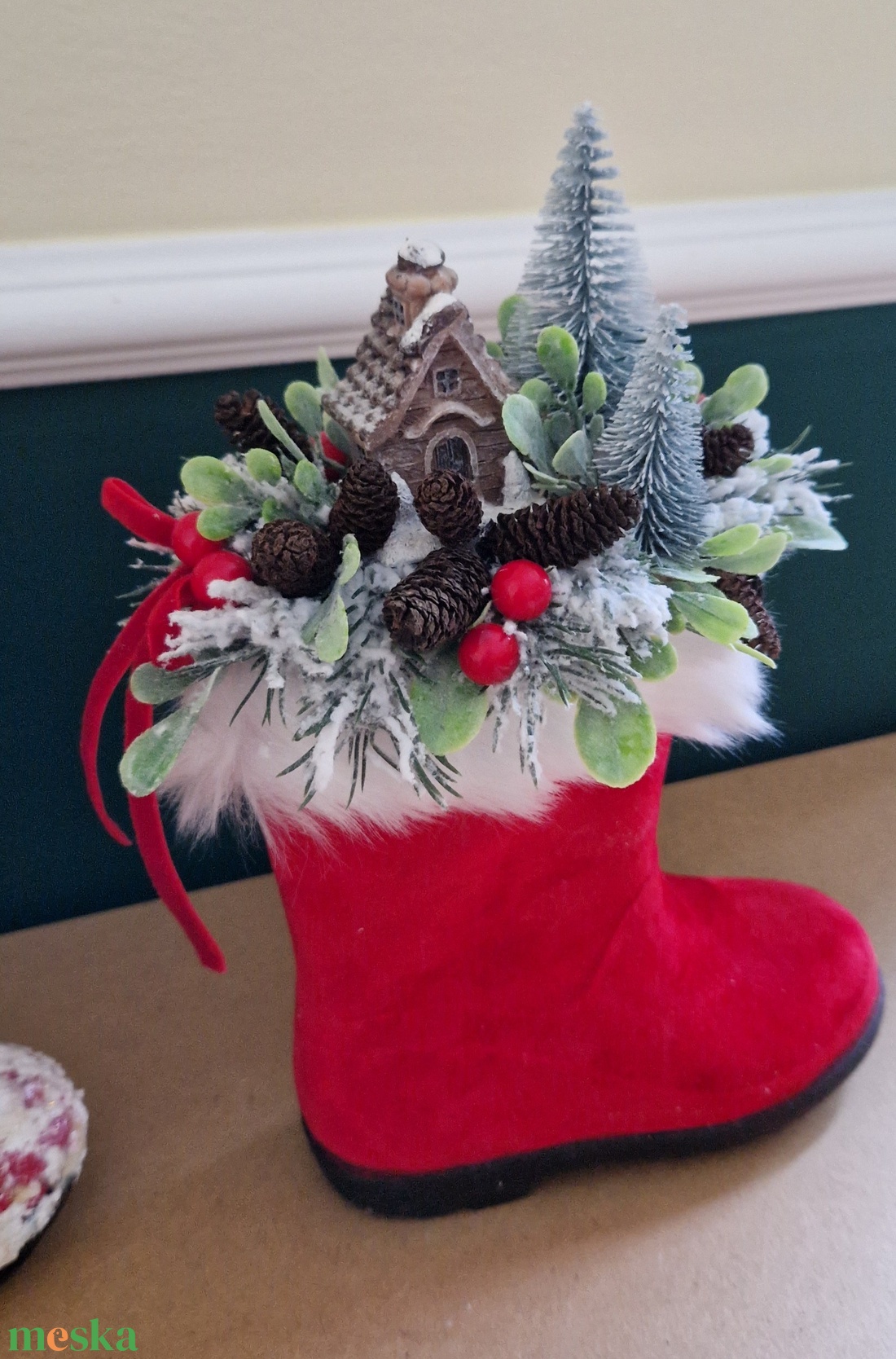 Csizma dekoráció 3 - karácsony - karácsonyi ajándékozás - karácsonyi ajándékcsomagolás - Meska.hu