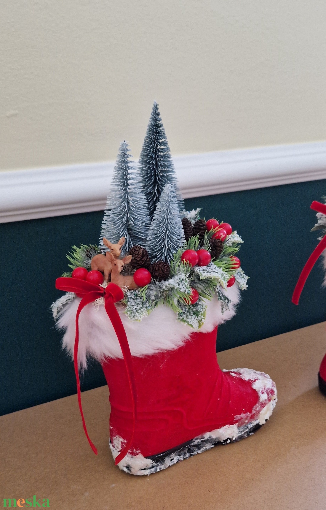 Csizma dekoráció 3 - karácsony - karácsonyi ajándékozás - karácsonyi ajándékcsomagolás - Meska.hu