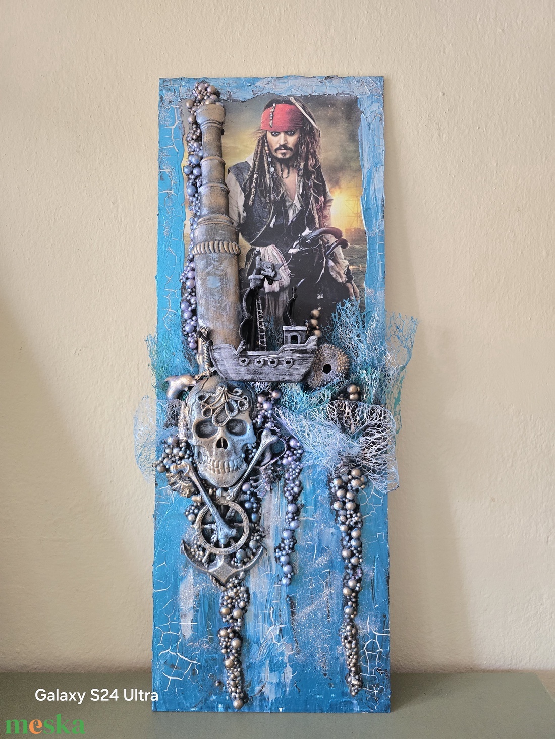 Jack Sparrow falikép - művészet - festmény - festmény vegyes technika - Meska.hu