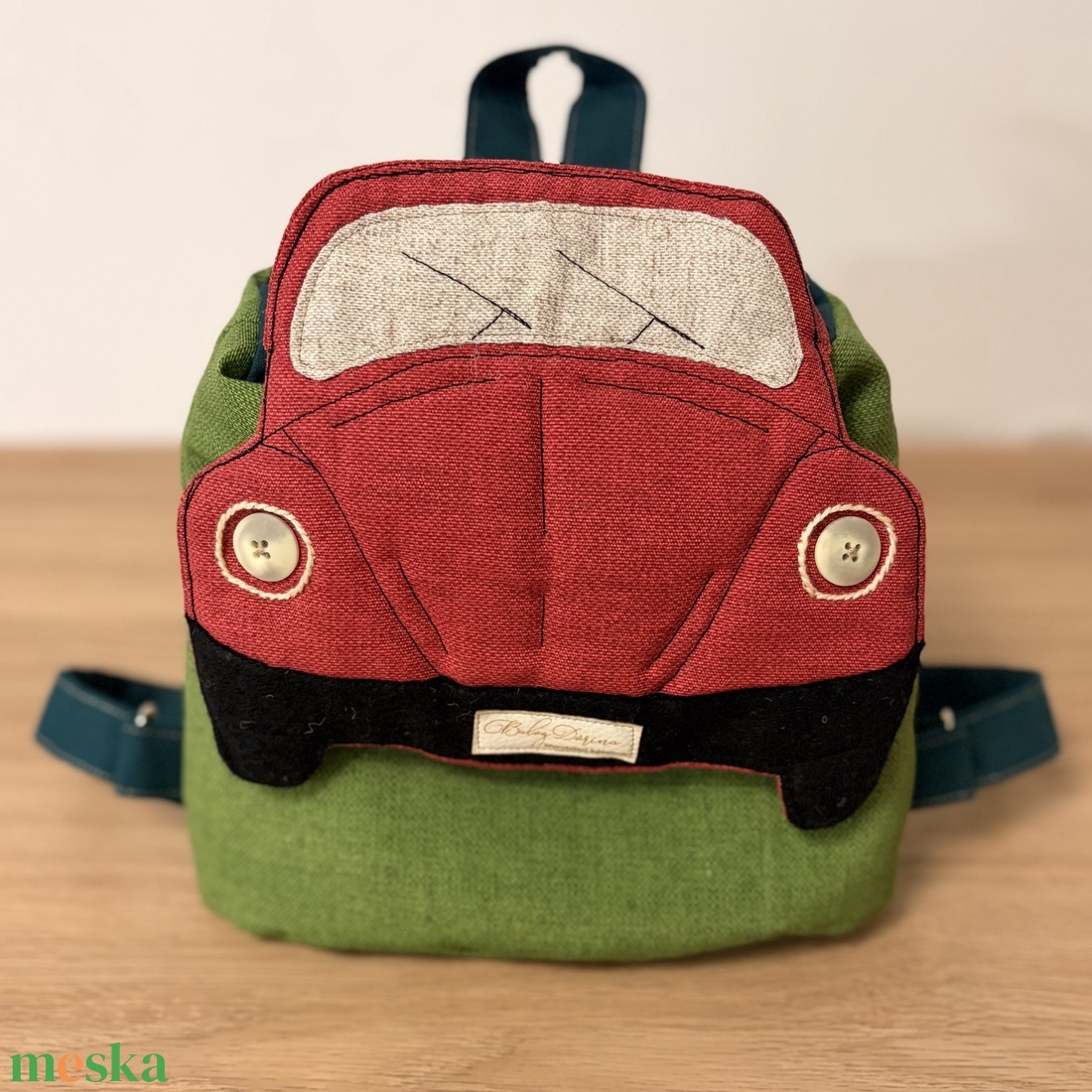 Piros autós gyermek hátizsák - játék & sport - ovis felszerelés - ovis hátizsák - Meska.hu