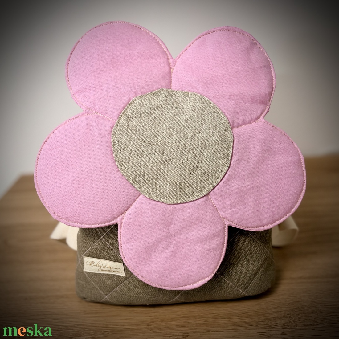 Rózsaszín virágos gyermek hátizsák - játék & sport - ovis felszerelés - ovis hátizsák - Meska.hu