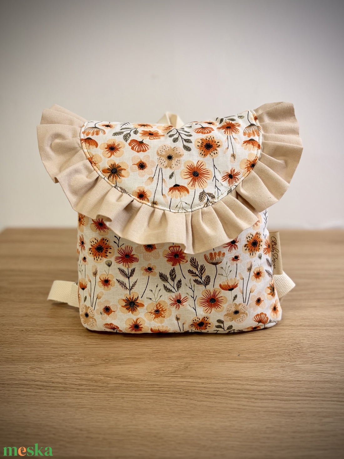 Virágos, fodros gyermek hátizsák - játék & sport - ovis felszerelés - ovis hátizsák - Meska.hu