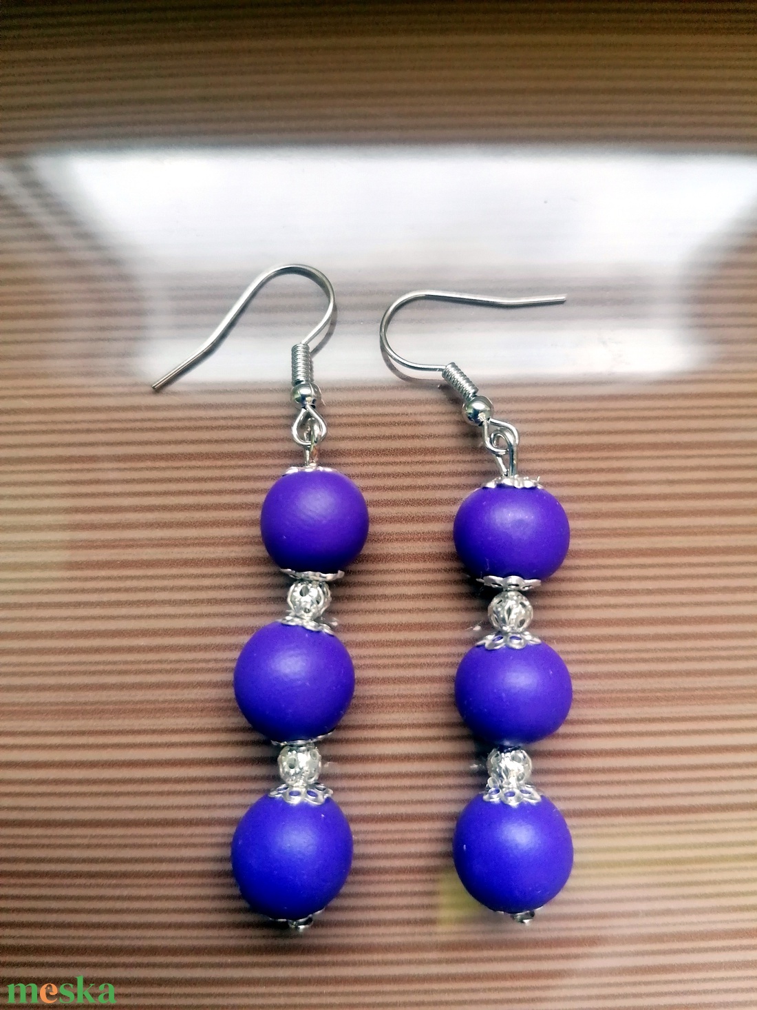 Egyedi lógó fülbevaló süthető gyurmából - ékszer - fülbevaló - lógó fülbevaló - Meska.hu