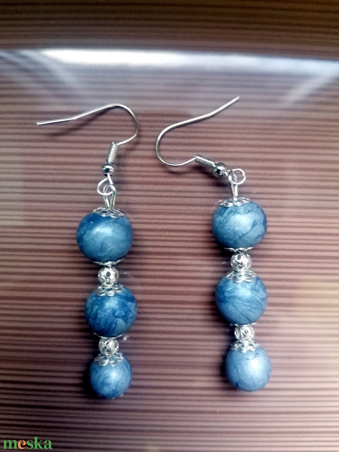 Egyedi lógó fülbevaló süthető gyurmából - ékszer - fülbevaló - lógó fülbevaló - Meska.hu