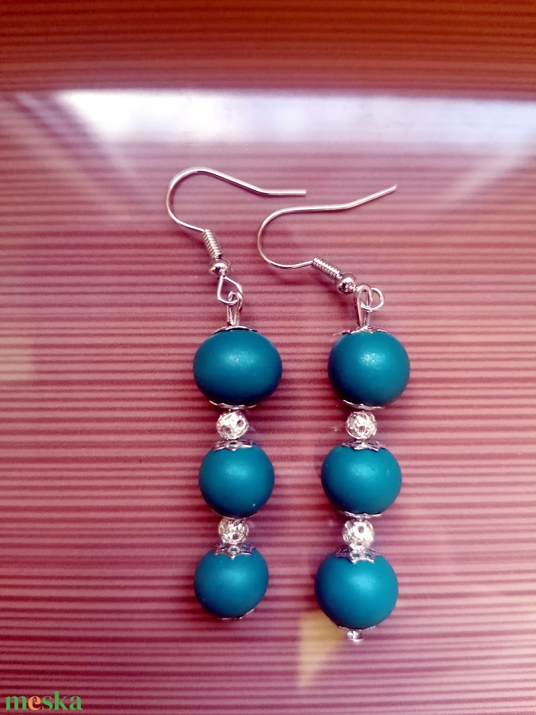 Egyedi lógó fülbevaló süthető gyurmából - ékszer - fülbevaló - lógó fülbevaló - Meska.hu