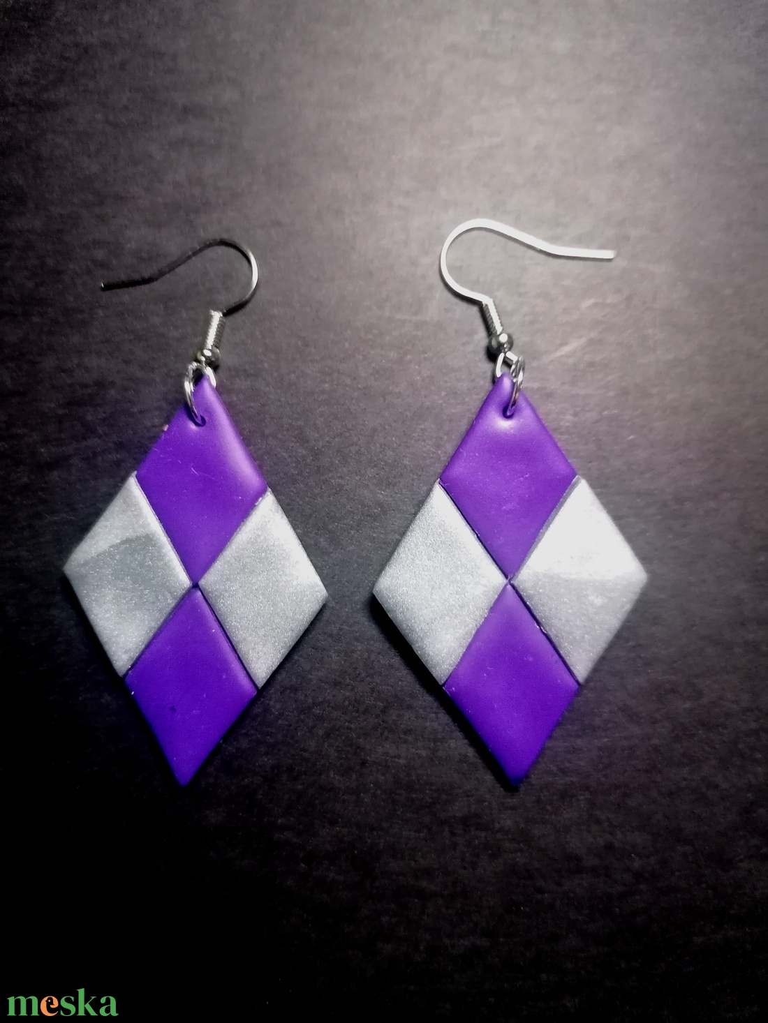 Egyedi lógó fülbevaló süthető gyurmából - ékszer - fülbevaló - lógó fülbevaló - Meska.hu