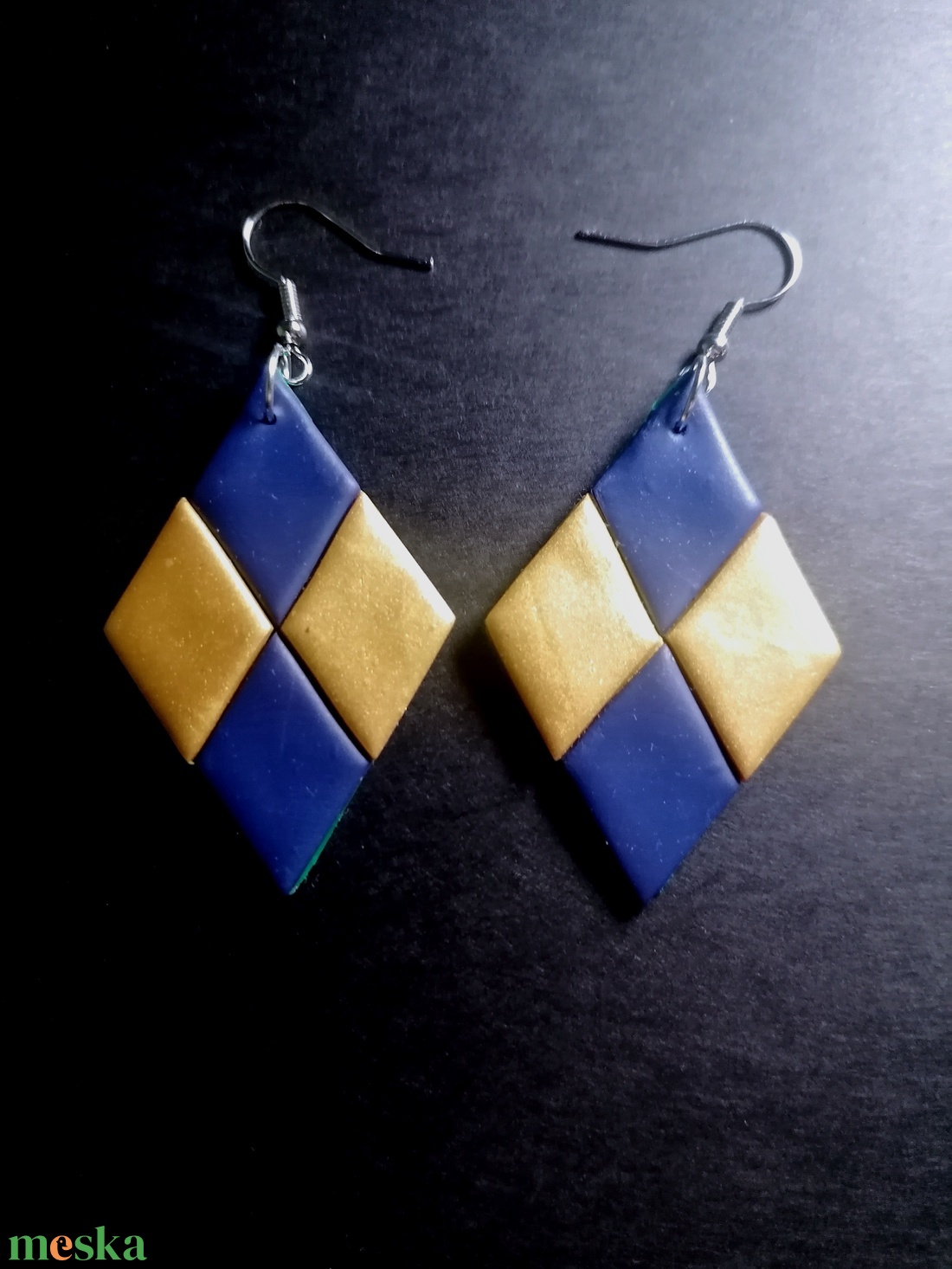 Egyedi lógó fülbevaló süthető gyurmából - ékszer - fülbevaló - lógó fülbevaló - Meska.hu